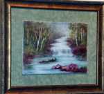 Painting ("Colorado Stream") on porcelain tile by, Bonny A. Eberly